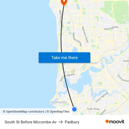 South St Before Mccombe Av to Padbury map