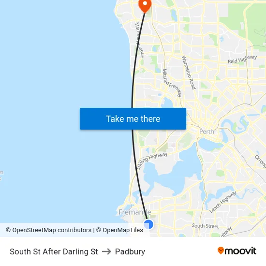 South St After Darling St to Padbury map