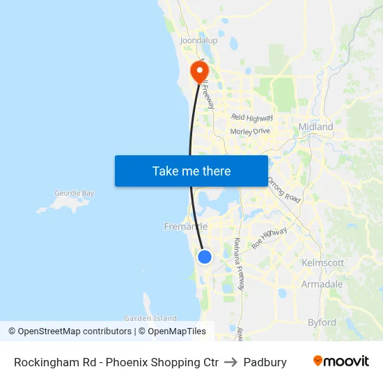 Rockingham Rd - Phoenix Shopping Ctr to Padbury map