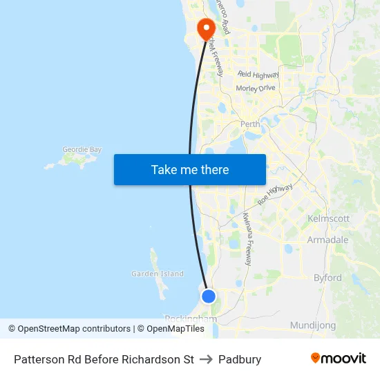 Patterson Rd Before Richardson St to Padbury map
