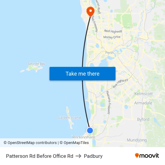 Patterson Rd Before Office Rd to Padbury map