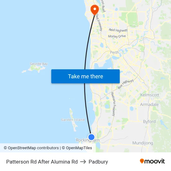 Patterson Rd After Alumina Rd to Padbury map