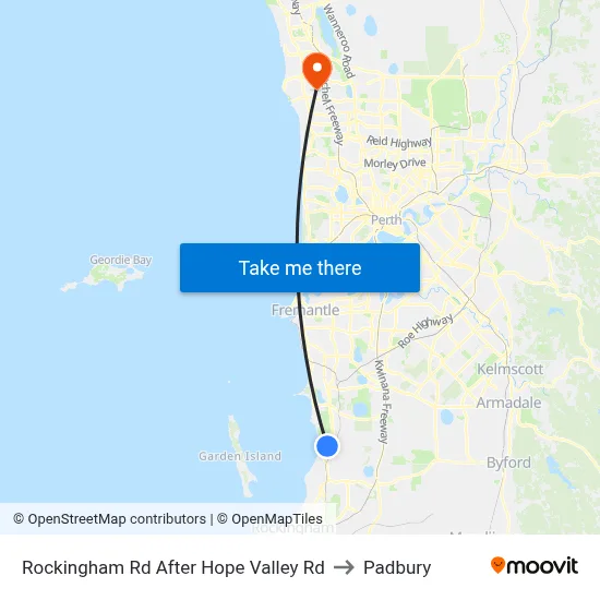 Rockingham Rd After Hope Valley Rd to Padbury map