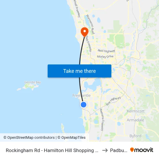 Rockingham Rd - Hamilton Hill Shopping Ctr to Padbury map