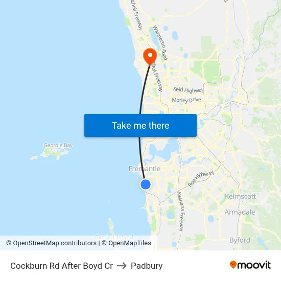 Cockburn Rd After Boyd Cr to Padbury map