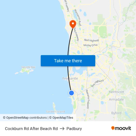Cockburn Rd After Beach Rd to Padbury map
