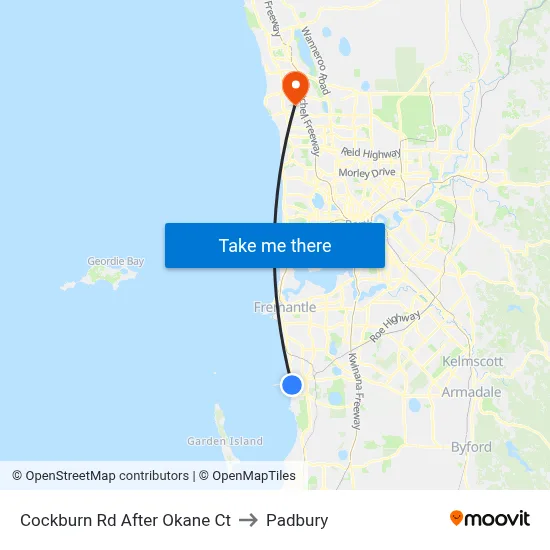Cockburn Rd After Okane Ct to Padbury map