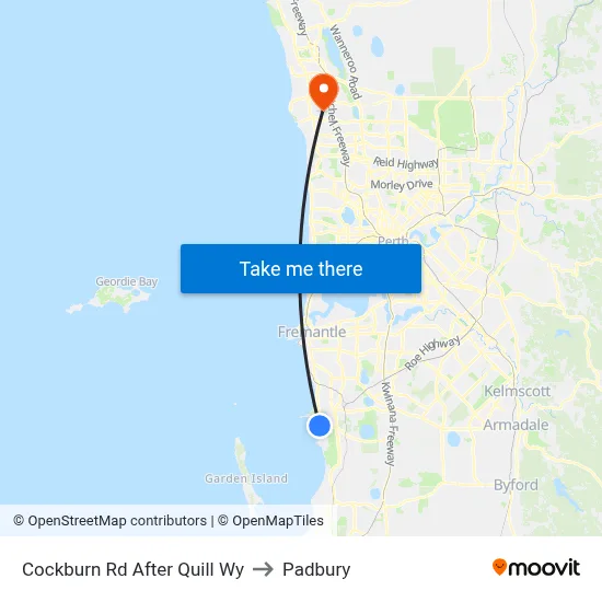 Cockburn Rd After Quill Wy to Padbury map