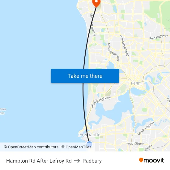 Hampton Rd After Lefroy Rd to Padbury map