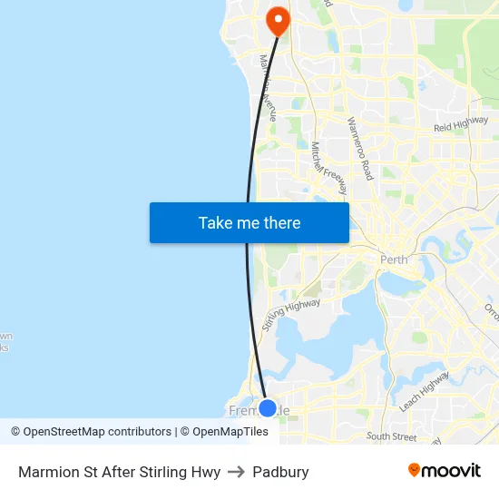 Marmion St After Stirling Hwy to Padbury map
