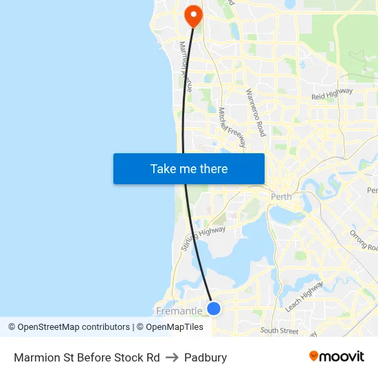 Marmion St Before Stock Rd to Padbury map