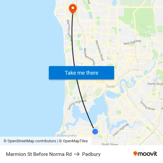 Marmion St Before Norma Rd to Padbury map