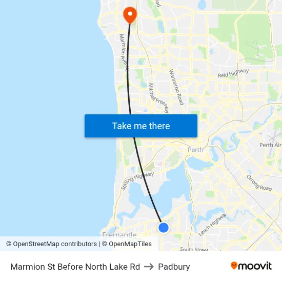 Marmion St Before North Lake Rd to Padbury map