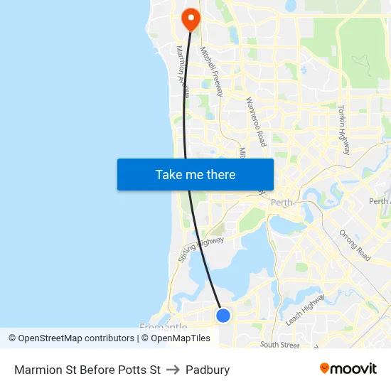Marmion St Before Potts St to Padbury map