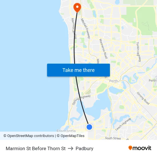 Marmion St Before Thorn St to Padbury map