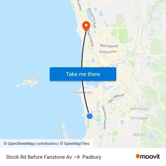 Stock Rd Before Fanstone Av to Padbury map