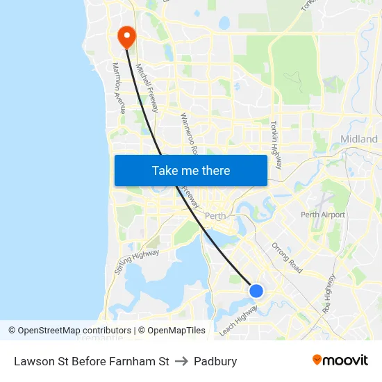 Lawson St Before Farnham St to Padbury map
