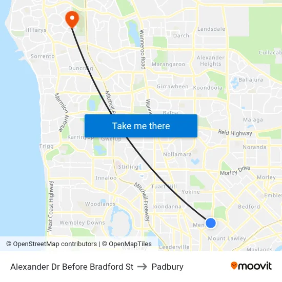 Alexander Dr Before Bradford St to Padbury map