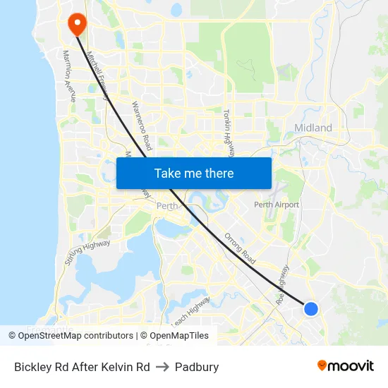 Bickley Rd After Kelvin Rd to Padbury map