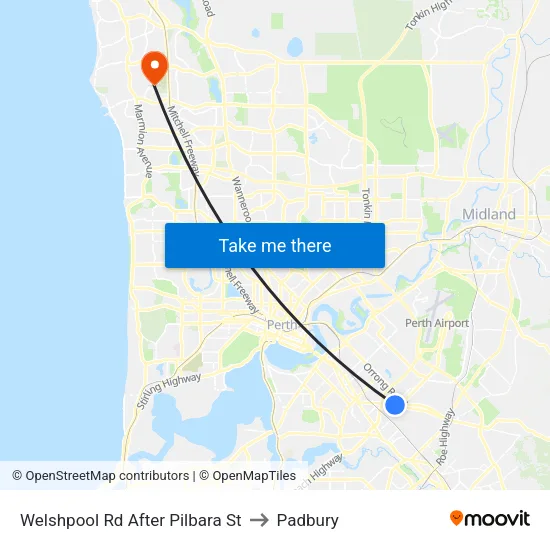 Welshpool Rd After Pilbara St to Padbury map