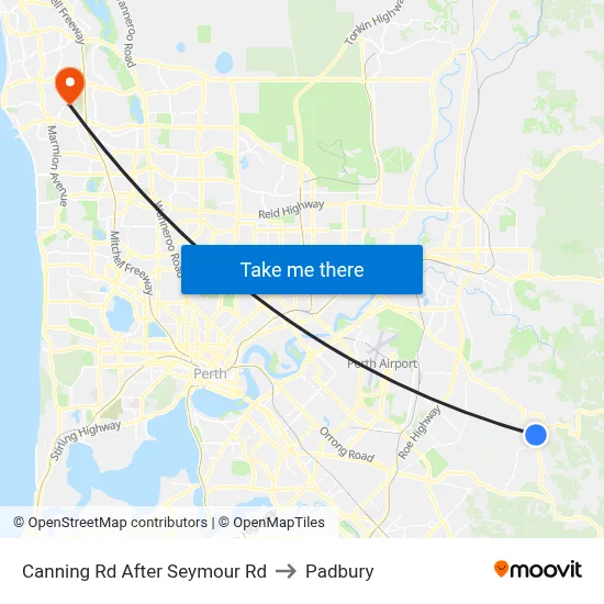Canning Rd After Seymour Rd to Padbury map