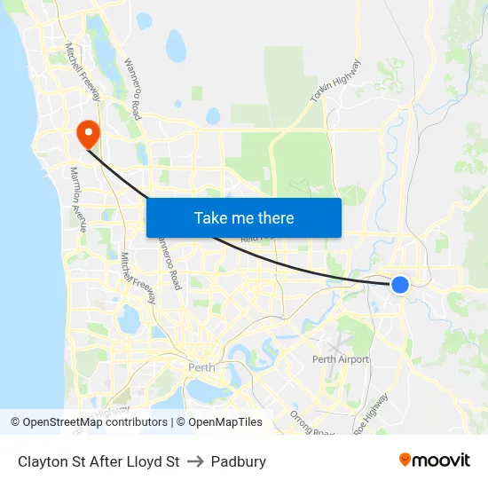 Clayton St After Lloyd St to Padbury map