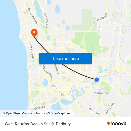 West Rd After Deakin St to Padbury map