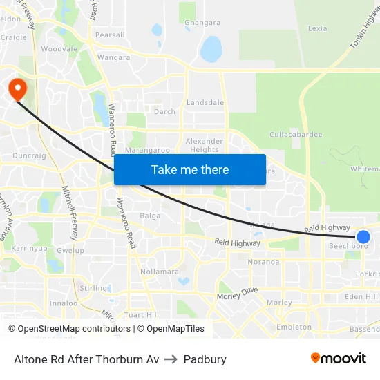 Altone Rd After Thorburn Av to Padbury map