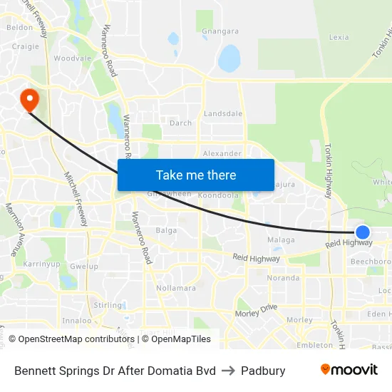 Bennett Springs Dr After Domatia Bvd to Padbury map