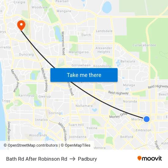 Bath Rd After Robinson Rd to Padbury map
