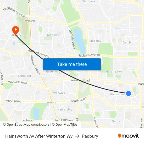 Hainsworth Av After Winterton Wy to Padbury map