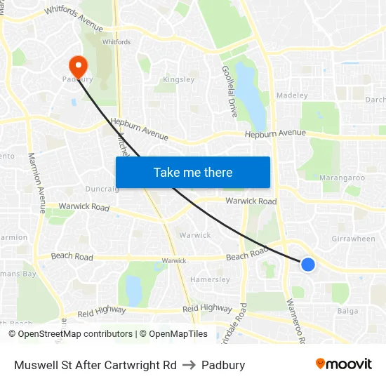 Muswell St After Cartwright Rd to Padbury map