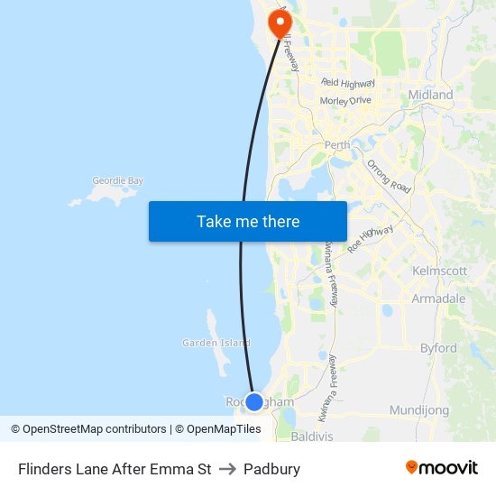 Flinders Lane After Emma St to Padbury map
