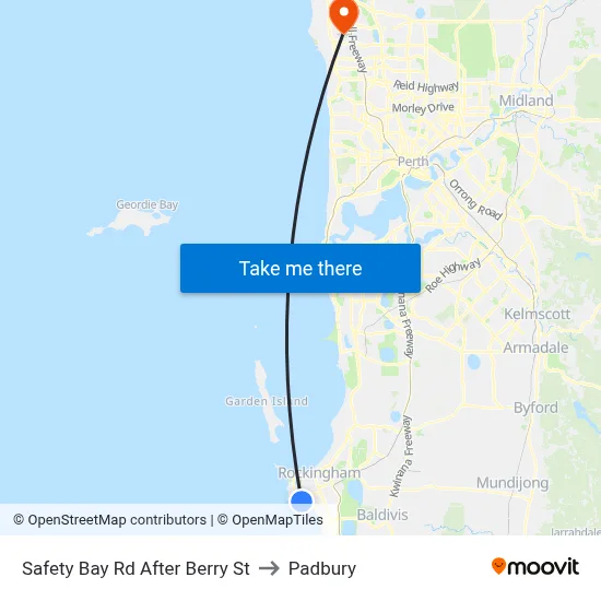 Safety Bay Rd After Berry St to Padbury map