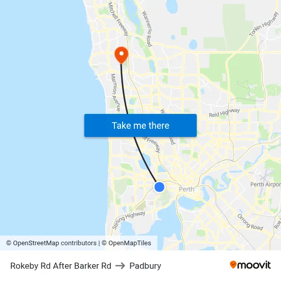 Rokeby Rd After Barker Rd to Padbury map