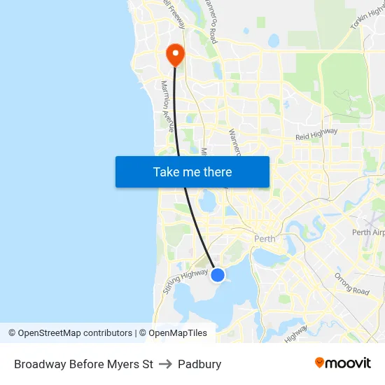 Broadway   Before Myers St to Padbury map