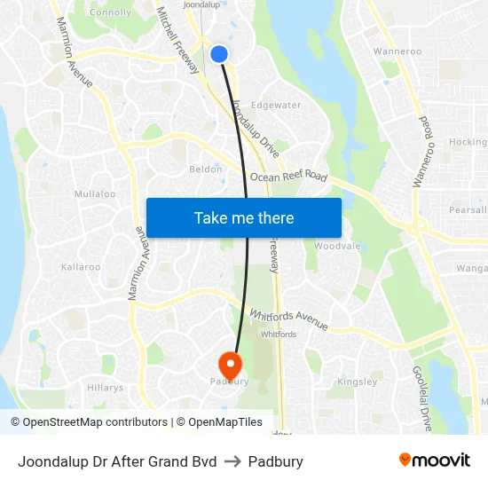 Joondalup Dr After Grand Bvd to Padbury map