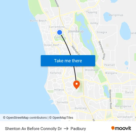 Shenton Av Before Connolly Dr to Padbury map