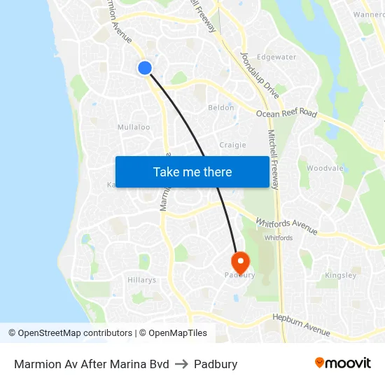 Marmion Av After Marina Bvd to Padbury map