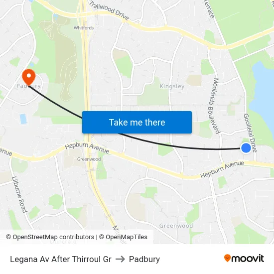 Legana Av After Thirroul Gr to Padbury map