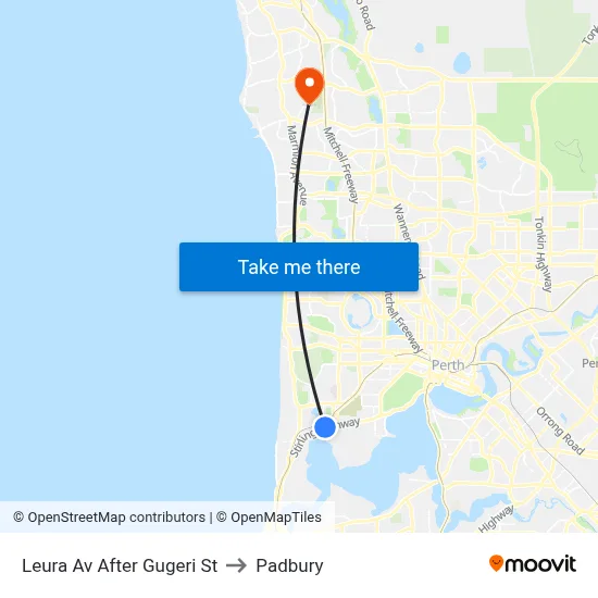 Leura Av After Gugeri St to Padbury map