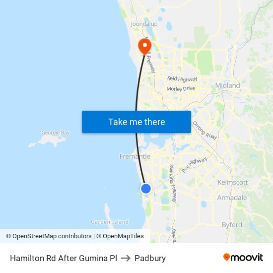 Hamilton Rd After Gumina Pl to Padbury map