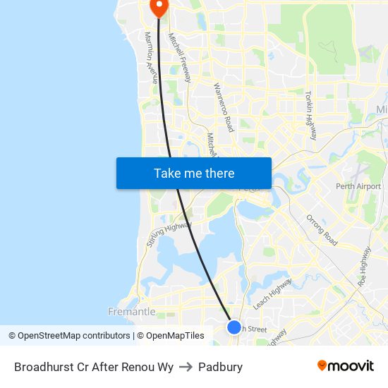 Broadhurst Cr After Renou Wy to Padbury map