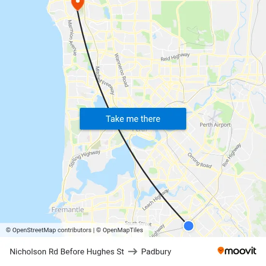 Nicholson Rd Before Hughes St to Padbury map