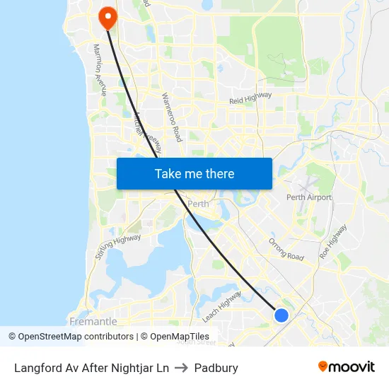 Langford Av After Nightjar Ln to Padbury map