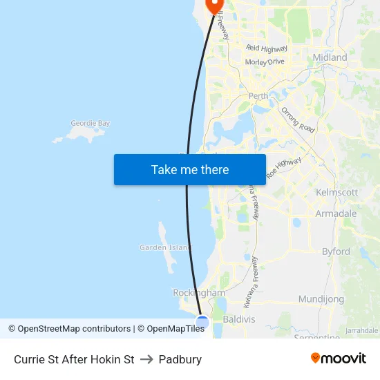 Currie St After Hokin St to Padbury map