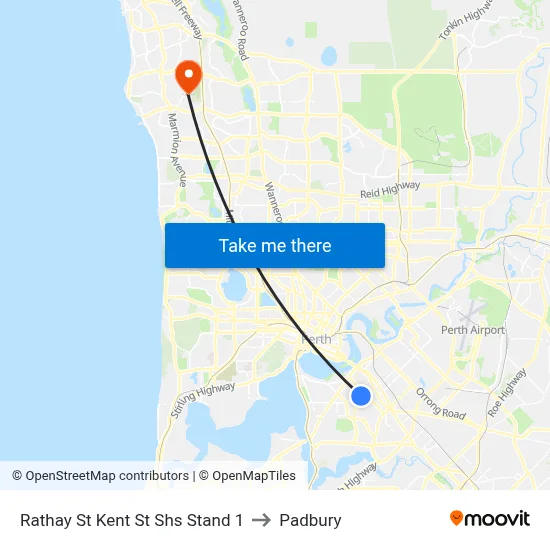 Rathay St Kent St Shs Stand 1 to Padbury map