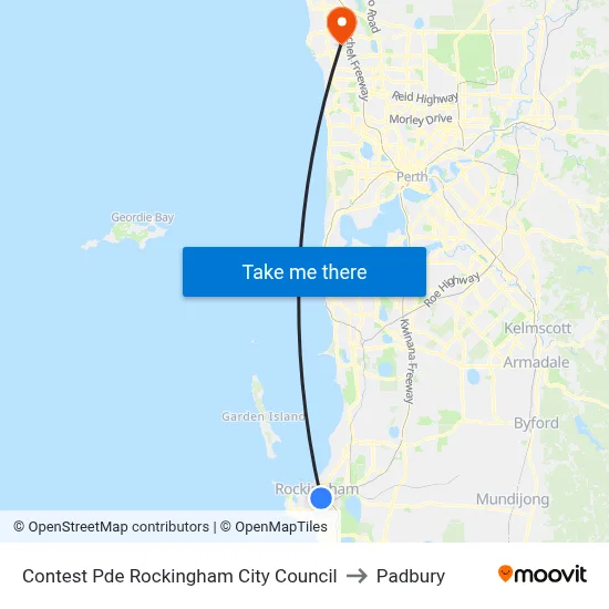 Contest Pde Rockingham City Council to Padbury map