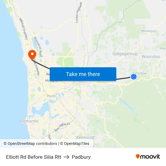 Elliott Rd Before Silia Rtt to Padbury map