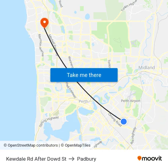 Kewdale Rd After Dowd St to Padbury map